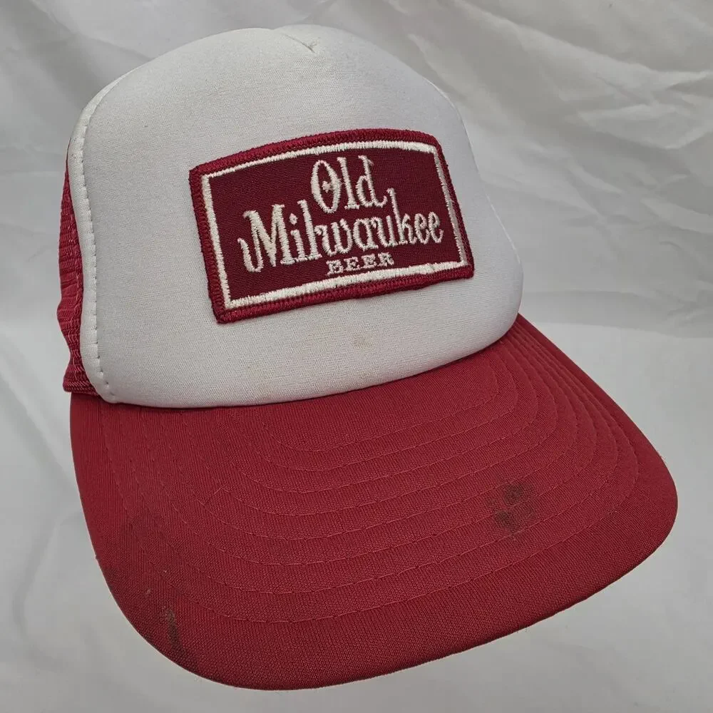 Vintage Old Milwaukee Beer Trucker Hat Snapback Foam Front Made In Taiwan Cap